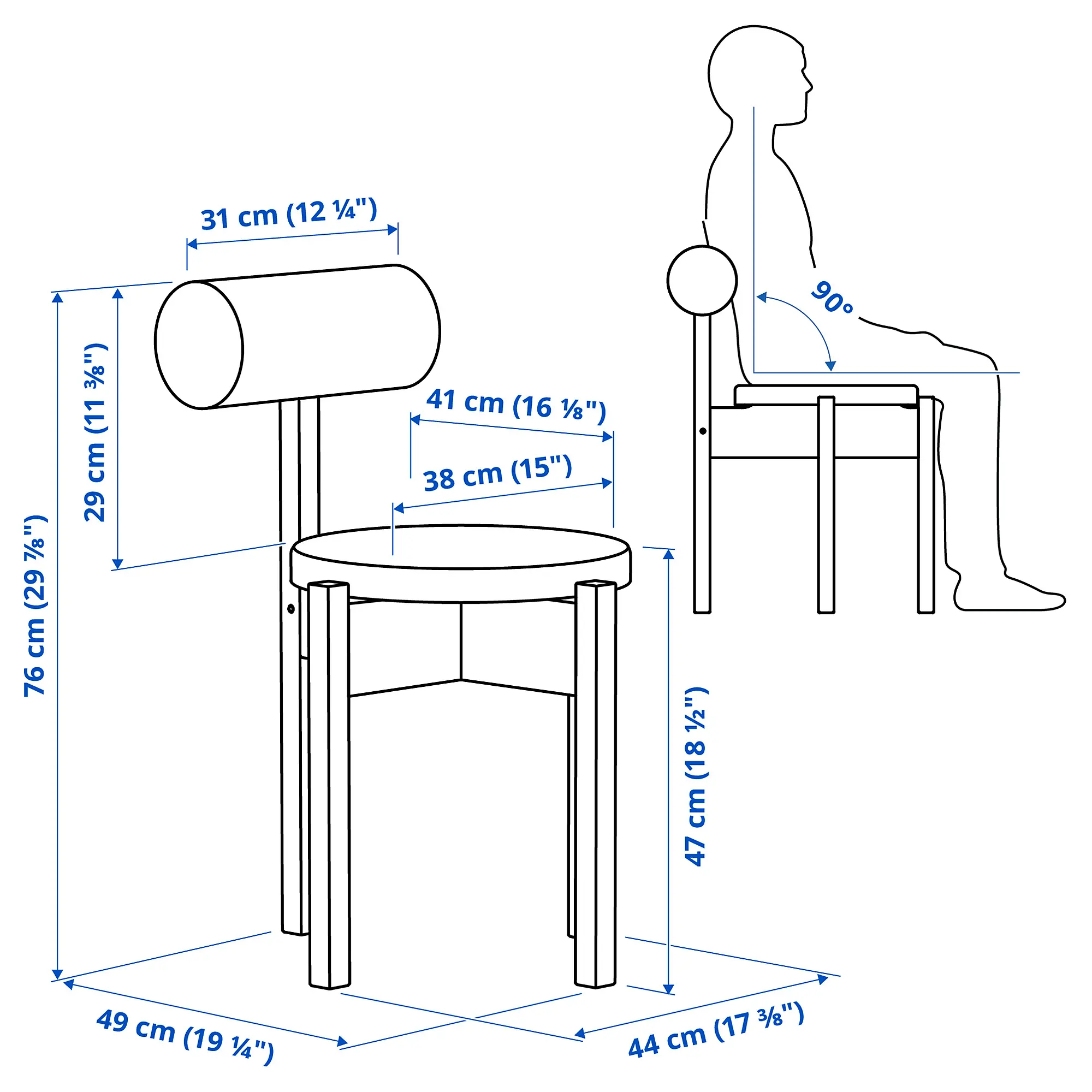 Комплект стол + 2 стула Ikea PS 2026 Knaback 70x70 (Сосна/Зеленый) - 6