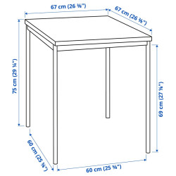 Set masa + 2 scaune Ikea Sandsberg 67x67 (Negru) Thumb