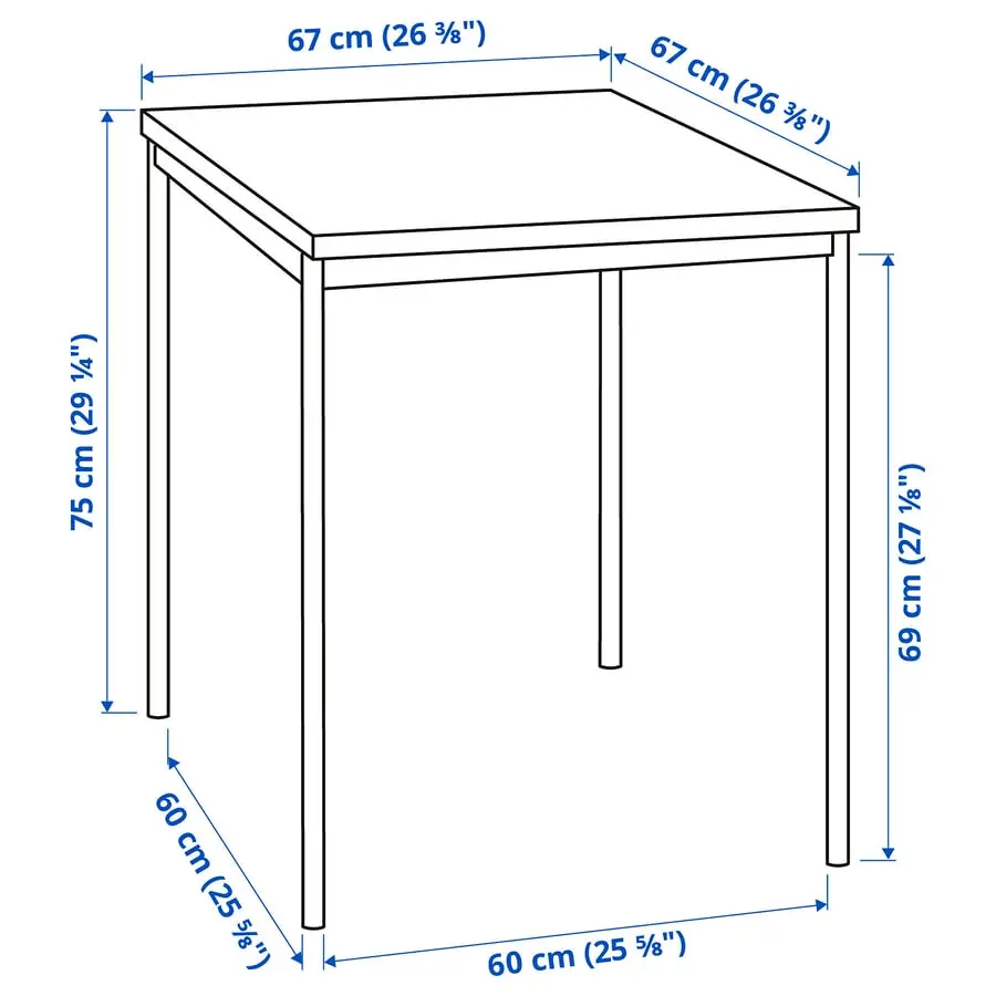 Set masa + 2 scaune Ikea Sandsberg 67x67 (Negru) - 5