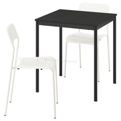 Set masa + 2 scaune Ikea Sandsberg 67x67 (Negru/Alb)