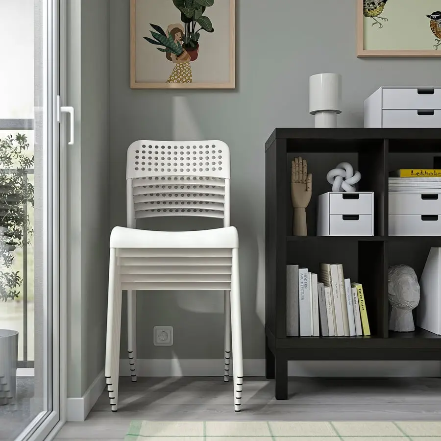 Set masa + 2 scaune Ikea Sandsberg 67x67 (Negru/Alb) - 4