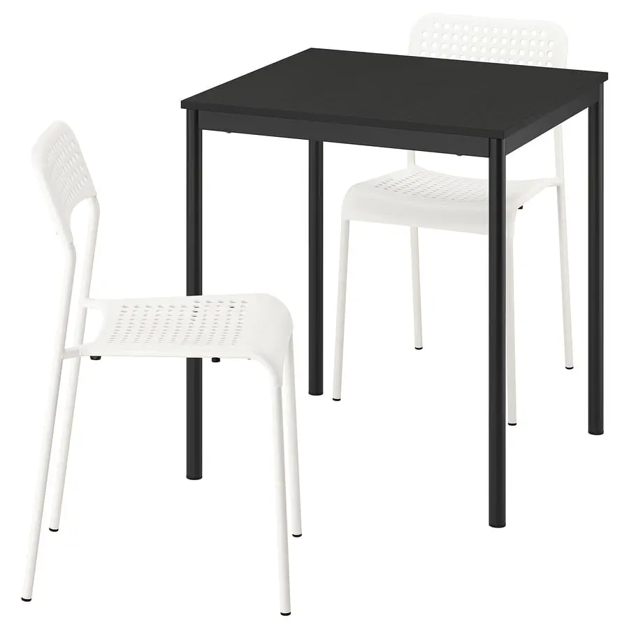 Set masa + 2 scaune Ikea Sandsberg 67x67 (Negru/Alb)