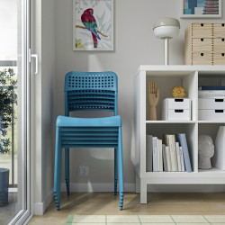 Set masa + 2 scaune Ikea Sandsberg 67x67 (Negru/Albastru) Thumb