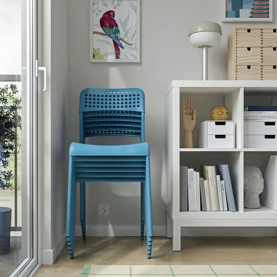 Set masa + 2 scaune Ikea Sandsberg 67x67 (Negru/Albastru) - 4