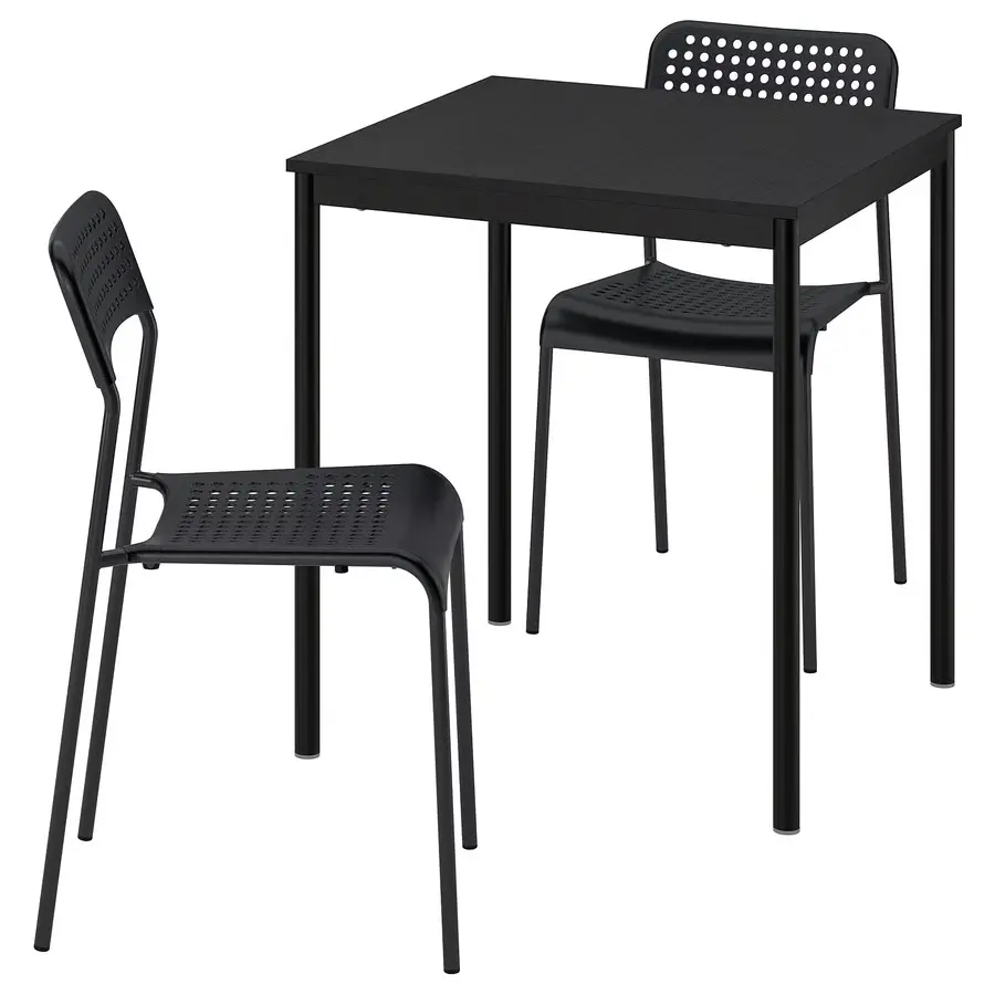 Set masa + 2 scaune Ikea Sandsberg 67x67 (Negru)