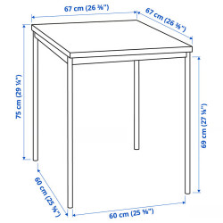 Set masa + 2 scaune Ikea Sandsberg/Remmarn 67x67 (Negru/Antracit) Thumb