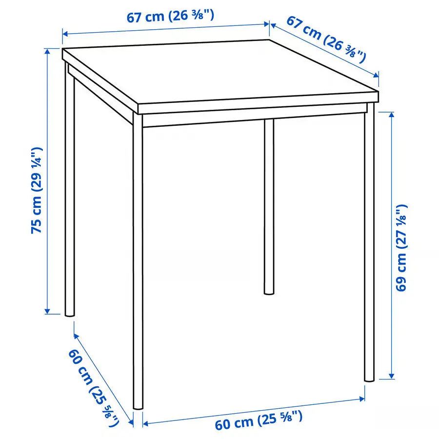 Set masa + 2 scaune Ikea Sandsberg/Remmarn 67x67 (Negru/Antracit) - 6