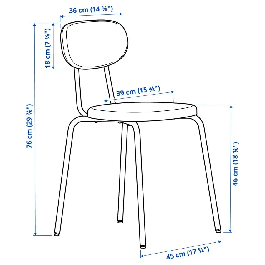 Set masa + 2 scaune Ikea Sandsberg/Remmarn 67x67 (Negru/Albastru inchis) - 7