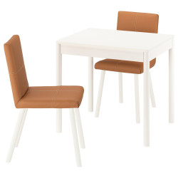 Set masa + 2 scaune Ikea Tonstad/Bomstad 80/120 (Alb/Maro-auriu) Thumb