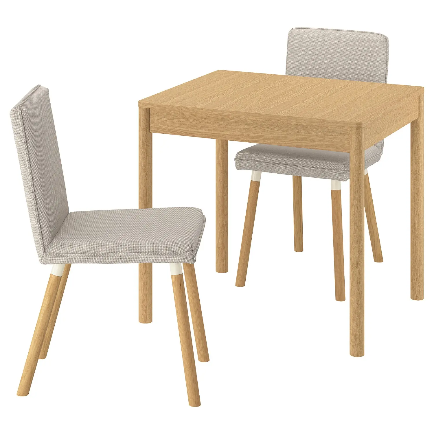 Комплект стол + 2 стула Ikea Tonstad (Дуб/Светло-бежевый) - 2