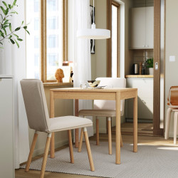 Комплект стол + 2 стула Ikea Tonstad (Дуб/Светло-бежевый)