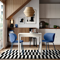 Set masa + 2 scaune Ikea Tonstad/Krylbo/Tonerud 80/120x70 (Alb/Albastru)