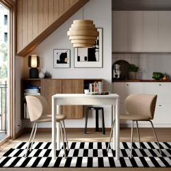 Set masa + 2 scaune Ikea Tonstad/Krylbo/Tonerud 80/120x70 (Alb/Bej inchis)