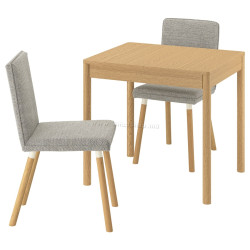 Set masa + 2 scaune Ikea Tonstad/Viarp 80/120 (Stejar/Bej-maro)
