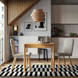 Set masa + 2 scaune Ikea Tonstad/Viarp 80/120 (Stejar/Bej-maro) Thumb