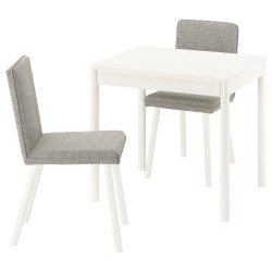 Set masa + 2 scaune Ikea Tonstad/Viarp 80/120x70 (Alb/Bej-maro) Thumb