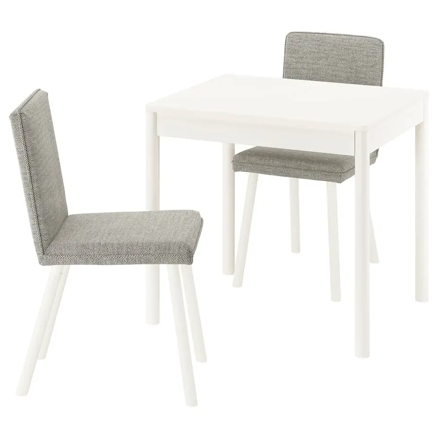 Set masa + 2 scaune Ikea Tonstad/Viarp 80/120x70 (Alb/Bej-maro) - 2