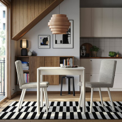 Set masa + 2 scaune Ikea Tonstad/Viarp 80/120x70 (Alb/Bej-maro)