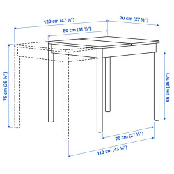 Комплект стол + 2 стула Ikea Tonstad/Vihals/Tibbleby 80/120x70 (Белый/Серо-бежевый) Thumb