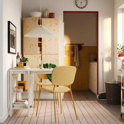 Set masa + 2 scaune Ikea Vihals/Tibbleby 39/95/151x90 (Alb/Galben) Thumb