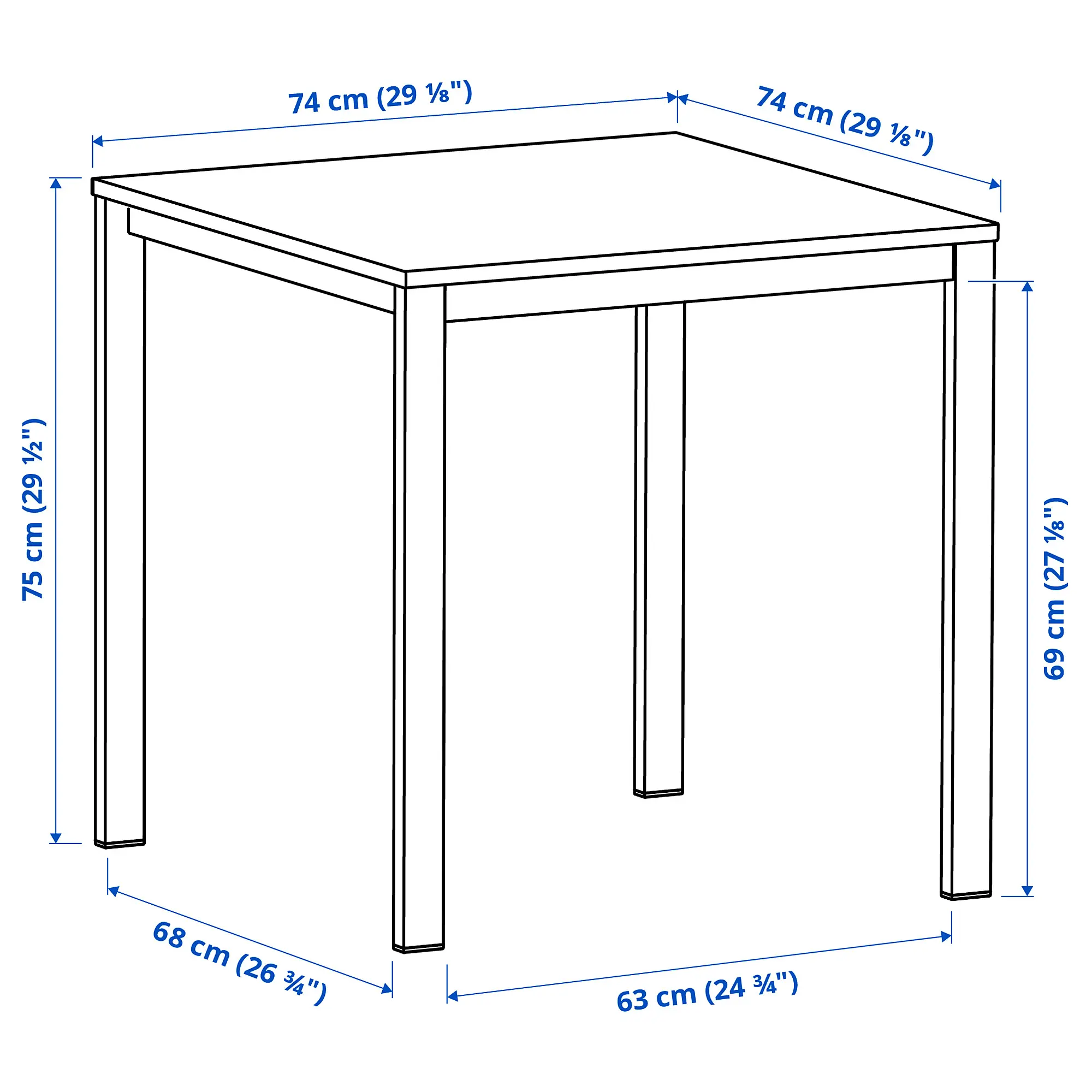Комплект стол + 2 стула Ikea Vihals/Tibbleby 74x74 (Белый/Серо-зеленый) - 5