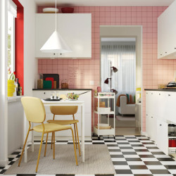 Set masa + 2 scaune Ikea Vihals/Tibbleby 74x74 (Alb/Galben) Thumb
