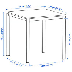 Set masa + 2 scaune Ikea Vihals/Tibbleby 74x74 (Alb/Galben) Thumb