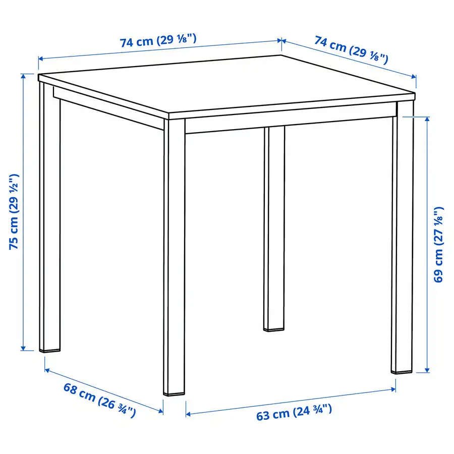 Set masa + 2 scaune Ikea Vihals/Tibbleby 74x74 (Alb/Galben) - 6