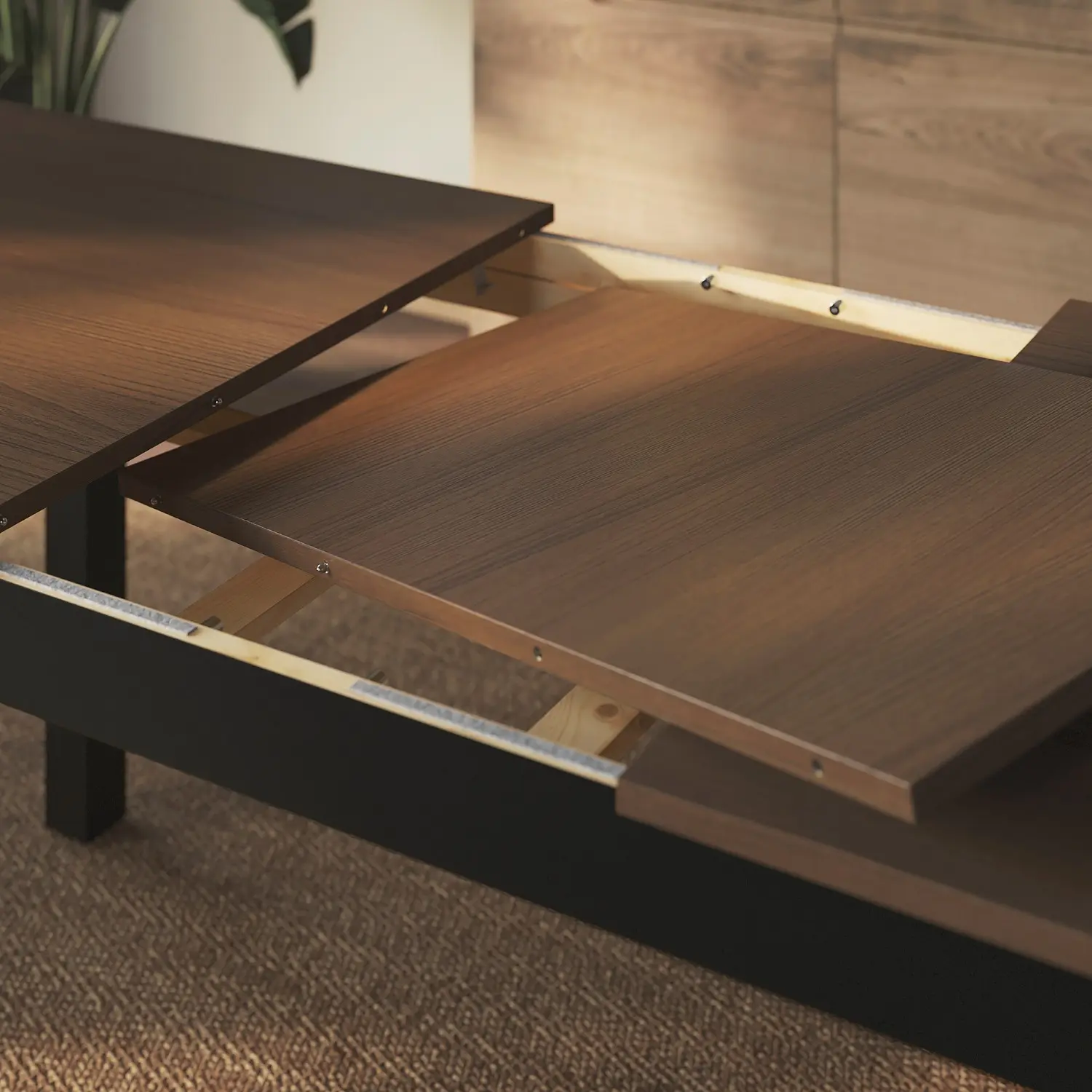 Комплект стол + 4 стула Ikea Alhult/Bomstad 120/170x80 (Черный/Коричневый) - 3