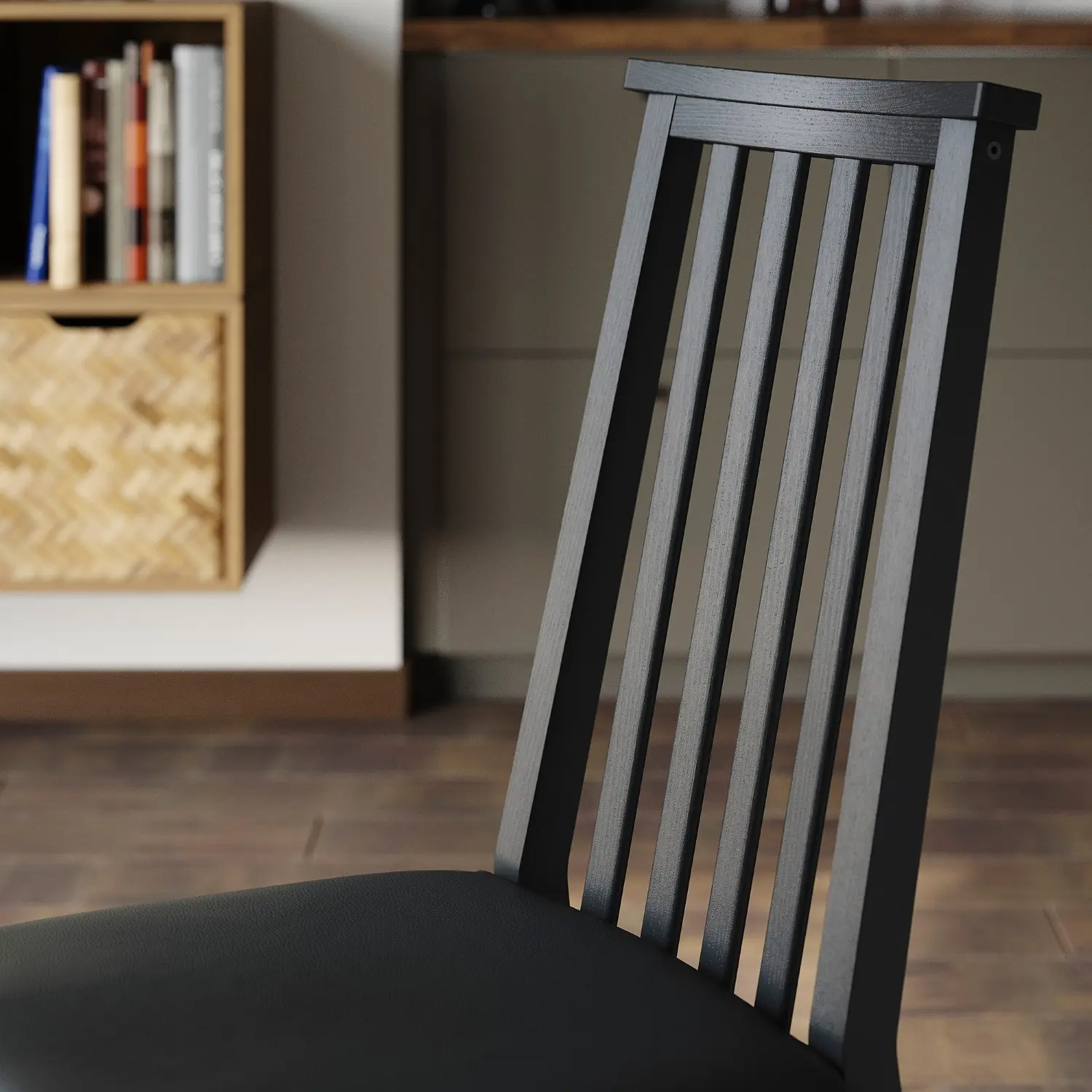 Комплект стол + 4 стула Ikea Alhult/Bomstad 120/170x80 (Черный/Коричневый) - 6