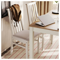 Комплект стол + 4 стула Ikea Alhult/Kabusa 120/170x80 (Коричневый/Бежевый) Thumb