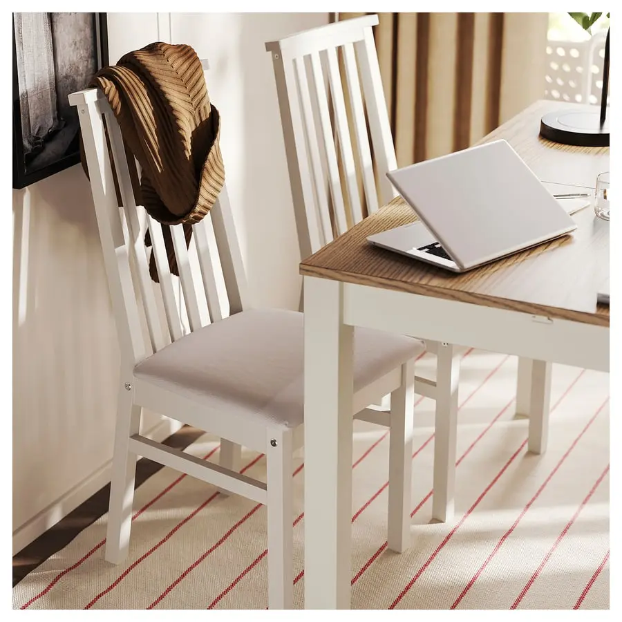 Комплект стол + 4 стула Ikea Alhult/Kabusa 120/170x80 (Коричневый/Бежевый) - 9