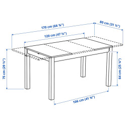 Комплект стол + 4 стула Ikea Alhult/Kabusa 120/170x80 (Коричневый/Бежевый) Thumb