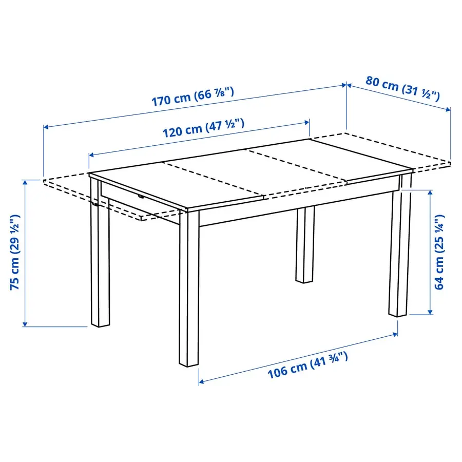 Комплект стол + 4 стула Ikea Alhult/Kabusa 120/170x80 (Коричневый/Бежевый) - 10
