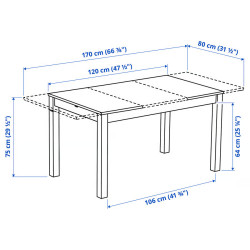 Set masa + 4 scaune Ikea Alhult/Lillanas/Gunnared 120/170x80 (Maro/Gri) Thumb