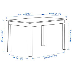 Комплект стол + 4 стула Ikea Alhult/Lillanas/Gunnared 120x80 (Коричневый/Серый) Thumb