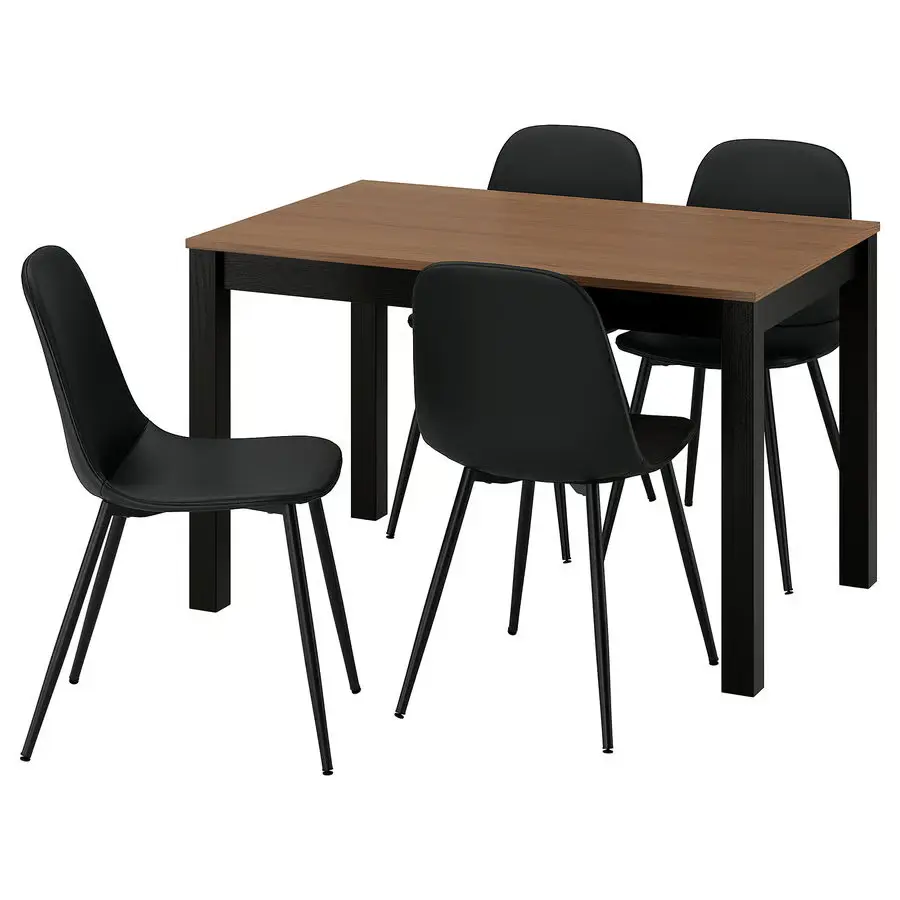 Комплект стол + 4 стула Ikea Alhult/Nordmansskar/Bomstad 120x80 (Коричневый/Черный) - 2