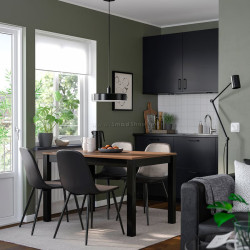 Комплект стол + 4 стула Ikea Alhult/Nordmansskar/Bomstad 120x80 (Коричневый/Черный)