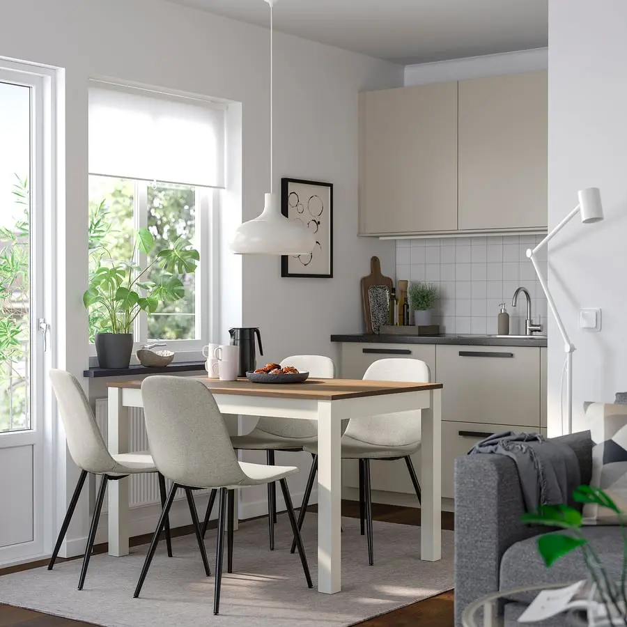 Комплект стол + 4 стула Ikea Alhult/Nordmansskar (Коричневый/Серый)