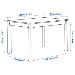 Комплект стол + 4 стула Ikea Alhult/Nordmansskar/Letafors 120x80 (Коричневый/Желто-бежевый) Thumb
