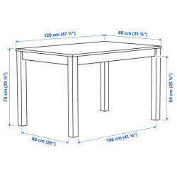 Комплект стол + 4 стула Ikea Alhut/Odger 120x80 (Коричневый/Красный) Thumb