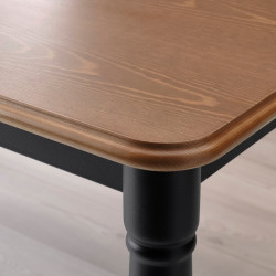 Set masa + 4 scaune Ikea Danderyd/Skogsta 130 (Pin/Negru) Thumb