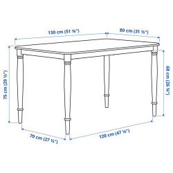Set masa + 4 scaune Ikea Danderyd/Skogsta 130 (Pin/Negru) Thumb