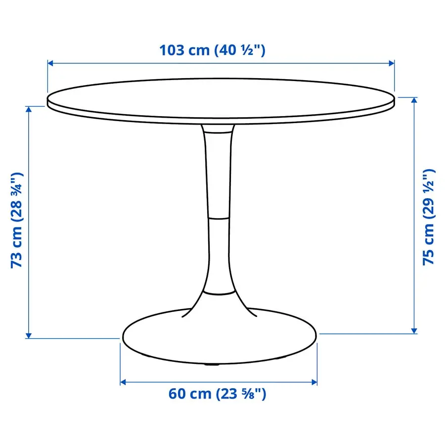 Set masa + 4 scaune Ikea Docksta/Sandsberg/Remmarn 103 (Alb/Albastru inchis) - 7