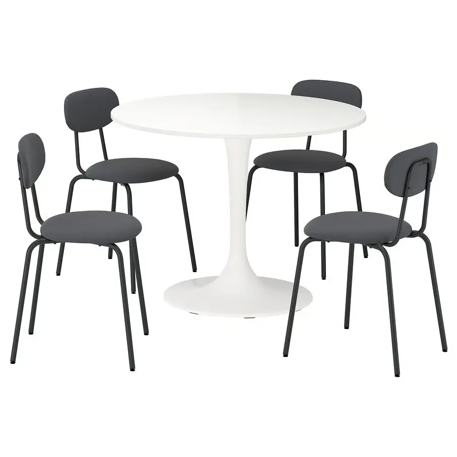 Комплект стол + 4 стула Ikea Docksta/Sandsberg/Remmarn 103см (Белый/Антрацит) - 2