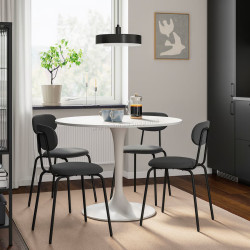 Комплект стол + 4 стула Ikea Docksta/Sandsberg/Remmarn 103см (Белый/Антрацит)
