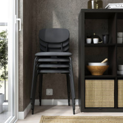 Комплект стол + 4 стула Ikea Docksta/Sandsberg/Remmarn 103см (Белый/Антрацит) Thumb