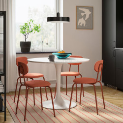 Комплект стол + 4 стула Ikea Docksta/Sandsberg/Remmarn 103см (Белый/Красный)
