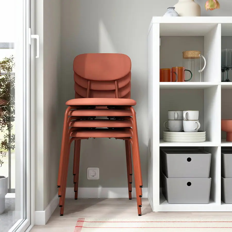 Комплект стол + 4 стула Ikea Docksta/Sandsberg/Remmarn 103см (Белый/Красный) - 6