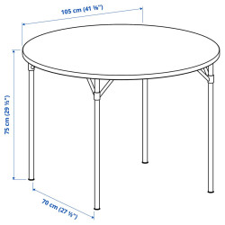 Set masa + 4 scaune Ikea Grotan/Skogsta 105cm (Maro/Negru) Thumb